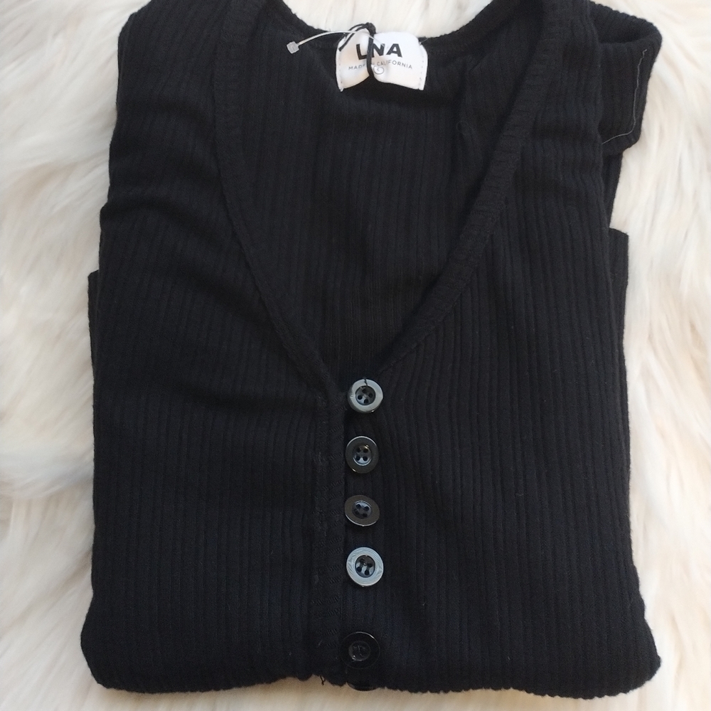 LNA Ribbed Knit Cardigan/Top - Picture 2 of 10